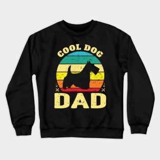 Retro Cool Schnauzer Dog Dad Crewneck Sweatshirt